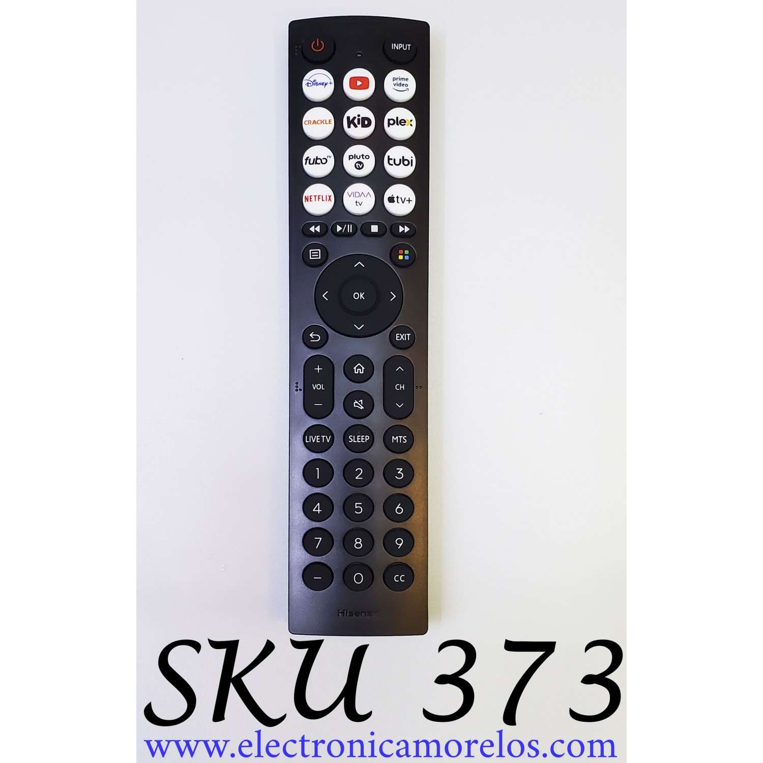 CONTROL REMOTO PARA TV HISENSE NUEVO ORIGINAL / CON COMANDO DE VOZ / SMART TV / NUMERO DE PARTE EN2D36H(0011) / RSAG8.074.6718 / ZDA3230412 / MODELOS 43A6GV / 50A6GV / 55A6GV / 65A6GV / 40A45GV / 43A45GV